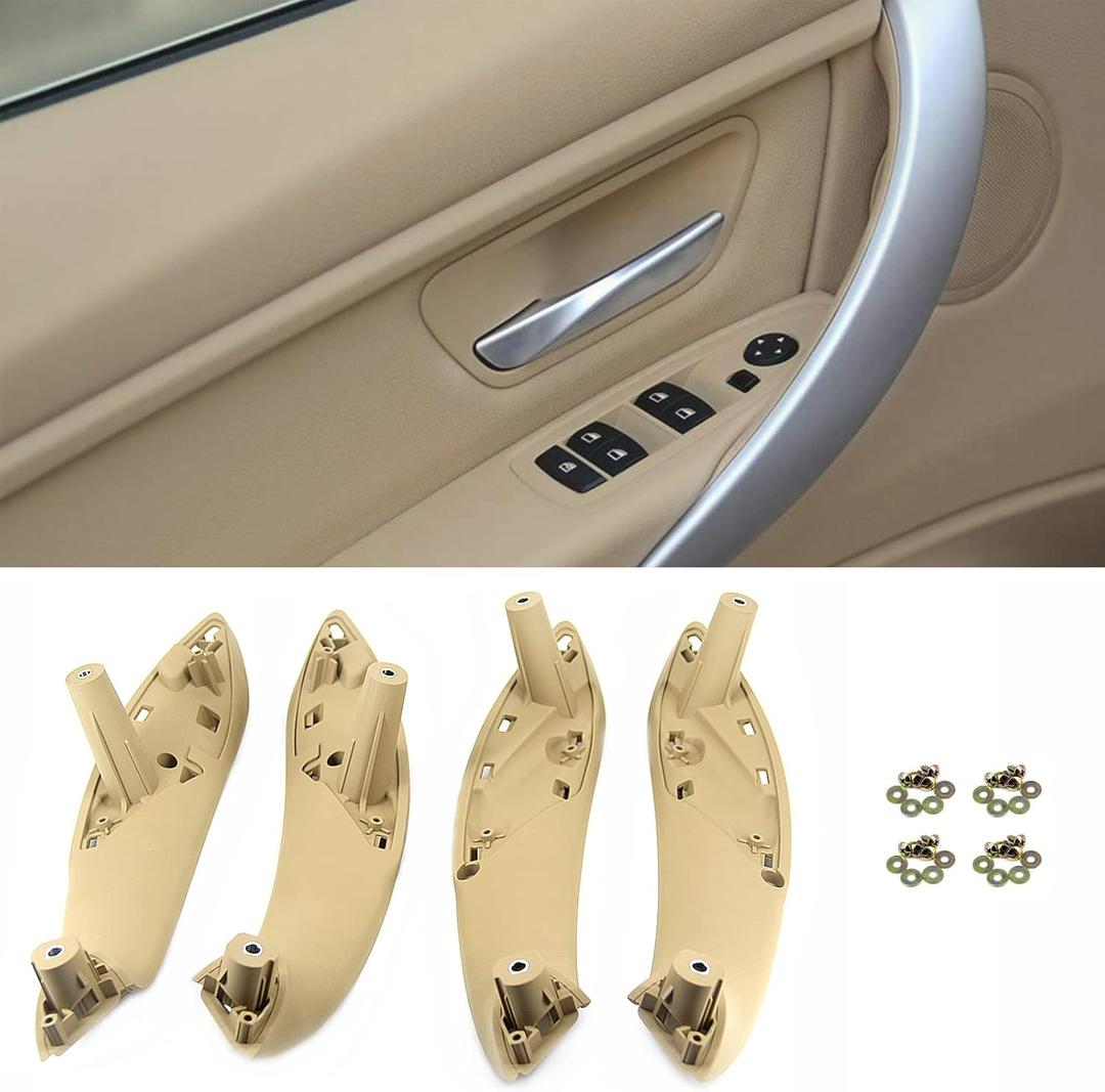 FEXON Door Handles Replacement for BMW Series 3 F30 Series 4 Inner Door Support Trim Pull Strap Armrest Bracket Kit 2012-2018 320 328 330 335 and 2014-2017 428 435 51417279311 Beige