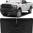 INSAUTO Windshield Sun Shade Umbrella for Dodge RAM 2500 3500 2010-2025, Foldable Front Windshield Sunshade with Storage Bag, Block Out UV Rays & Heat, Keep Car Cool