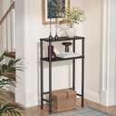 Asgolion Narrow Console Table, 15.7" Small Entryway Table, 2-Tier Sofa Table with Storage, Skinny Console Tables for Entryway, Hallway, Bedroom, Living Room, Foyer, Black