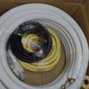 33 Ft Mini Split Line Set,Air Conditioning Copper Tubing Pipe Extension,1/4" & 1/2" 3/8" PE Thickened for AC and Heating Equipment Insulated with Nuts. (1/4+1/2)