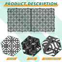15 Pcs 15.7 x 15.7 in Heavy Duty Ground Protection Mats Drive on Lawn Grates Grid Parking Pavers, Drain Interlocking Non-Slip Floor Mat, 6613 lb Load for Stone Grass Grid Permeable (Black)
