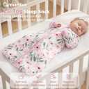 Yoofoss Baby Sleep Sack 0-6 Months 1.0 Tog Long Sleeve Sleep Sack Organic Cotton Wearable Blanket for Newborns 2-Way Zipper Quilted Sleeping Sacks(Small)