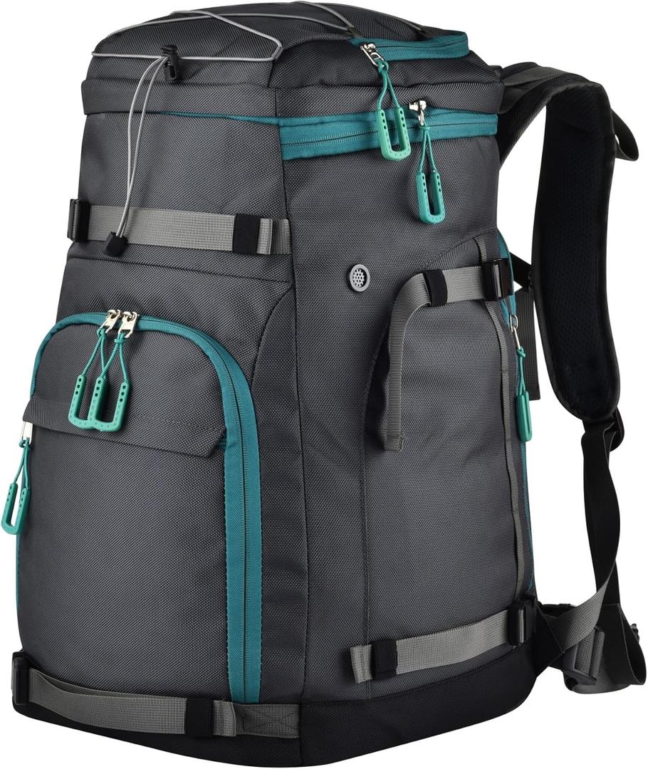 55L-70L Expandable Ski Boot Bag  Waterproof, Durable with Helmet Compartment  Ideal for Ski & Snowboard Gear  Men & Women (Grey)