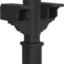 Mayne Rockport Double Arm Mail Post - Black - 18in L x 23in W x 56.5in H - Standard Post, 2x Paper Holder Arms (5811-B)