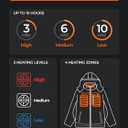 ORORO Upgraded Women's 4-Zone Heated Jacket with Heated Collar, Heated Coat with Detachable Hood (XXL)