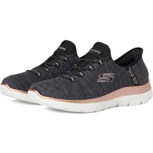 Skechers Women's Summits-Millionaire Hands Free Slip-ins (6, Black/Rose Gold=bkrg)