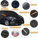 Special 16 Layers Full Car Cover Fit for 2017-2024 TES-la Model 3, Ultra Heavy 600D Oxford Cloth, All-Weather Protection Summer Sun Exposure and Winter Snow Rain Dust UV, Black