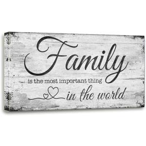 PGINLOTU Family Quotes Canvas Wall Art Large Farmhouse Wall Sign for Living Room Decoration Wooden Board Design Canvas Prints Modern Rustic Artwork Wall Decor -24"x48"