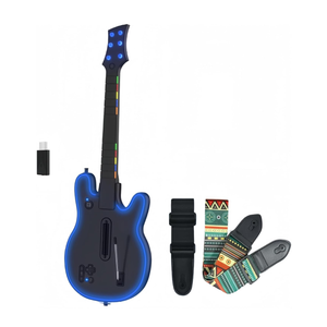 Lyvix Guitar Hero Controller for PS4/PS3/PC, Wireless Rechargeable Game Controller Compatible with Guitar Hero, Clone Hero, Rock Band, Fortnite Festival, with Replaceable Straps, RGB Light, Audio Jack