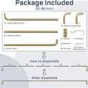 ENJOYBASICS Blackout Curtain rod for windows 48 to 84, Wrap Around Curtain Rods for Bedroom, Living Room, Adjustable from 30 to 86 Inches, Gold
