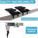 12PCS 2.09 x 1.18 inch Black Flush Mount Bracket Stainless Steel Interlock Hanging Buckle Z Clips Headboard Wall Mounting Brackets French Cleat Picture Hanger Heavy Duty with 48PCS Screws