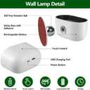 Amouhom LED Wall Sconce with Remote Touch Control Wall Mounted Night Light 5 Brightness Levels &7 Colors with 2500 mAh Battery 360 Rotating Bedside Lamp for Bedroom Living Room (B02-white)