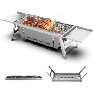 Barbecue Grill,Portable Charcoal Grill Foldable Grills ,Small Grills Outdoor Cooking for Travel, Camping Smoker BBQ, Stainless Steel Table Top Grill Charcoal for Outdoor Cooking,Camping,Backyard 