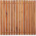 Nordic Teak 100% Solid Teak Wood String Mat - Indoor and Outdoor Use - Non-Slip Wooden Platform for Sauna, Pool, Hot Tub Flooring Decor and Protector (Oiled Finish, 19.6" x 19.6")