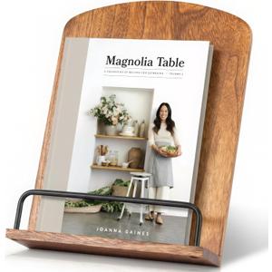 Beautiful Cookbook Stand for Your Kitchen Counter - Solid Wood Stand Easily Keeps Cook or Recipe Books Open for Convenient Cooking - Perfectly Fits Your iPad/Tablet and Enhances Any Kitchen Decor