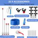 22Pcs Airless Paint Sprayer Gun Kit, 3600PSI Spray Gun with 50Ft x 1/4 NPT Airless Paint Sprayer Hose & 6Pcs Reversible Spray Tips & Guide Tool & 4Pcs Extension Wand & 6Pcs Filters