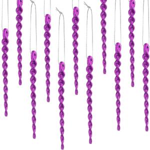 30 Pcs Christmas Plastic Icicle Twisted Plastic Icicle Ornaments Christmas Tree Hanging Decoration and Holiday Xmas Party Wedding Hanging(5.9 Inch,Multicolor)