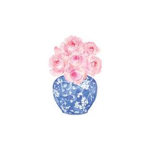 OFlich Pink Peonies Floral Mouse Pad, Blue and White Chinoiserie Square Mouse Pads for Desk, Vintage Mouse Pad, Aesthetic Mouse Pad, Blue Office Supplies, 9.5x7.9 Inch 2 Pack