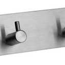 Self Adhesive Towel Hooks for Bathrooms Brushed Nickel Stick on Wall Bath Hanger Peel and Matte Shower Coat hook Mount 4 hooks, Silver