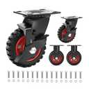5 Inch Outdoor Caster Wheels Set of 4 Heavy Duty for All Terrain (2 Brake)