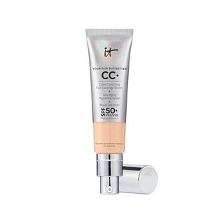 IT Cosmetics CC+ Cream (Light Neutral) - Natural Full Coverage Foundation With SPF 50+, Color Corrector & Anti-Aging Hydrating Serum, Hyaluronic Acid + Peptides, Lightweight - 1.08 fl oz