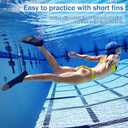 Gintenco Swim Fins, Kids Swim Training Fins for Lap Swimming, Travel Size Flippers with Mesh Bag, Silicone Swimming Fins, Size XL 42-44