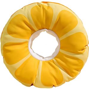 Adjustable Cat Cone Collar - Soft, Cute Recovery Collar for Kittens After Surgery Fruits Shaped Adjustable Cat Cone Collar Elizabeth Padded Pet Neck Anti Bite Lick Comfortable (Orange, M)