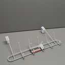 Spectrum Over the Door Organizer with Hooks for Hanging Coats Jackets Bags Totes & Towels, Easy Install Sturdy Steel Over Door Hook Rack Hanger for Bedroom Laundry Room Clost Storage, White