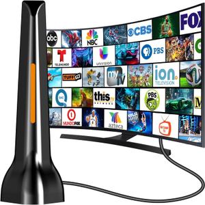 Indoor TV Antenna for Local Channels, 2026 Upgrade Digital TV Antenna for Smart TV Indoor Without Cable -Magnetic Base, 360° Reception, 8.2Ft Cable, 120 Mile Range - Support HDTVs After 2007