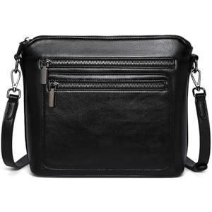 COOLCY Genuine Leather Crossbody Bags for Women Purses and Handbags for Ladies with Multiple Pockets Shoulder Satchel Bag