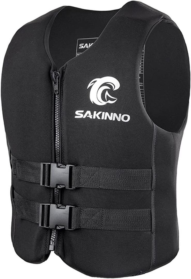 Water Kayaking Jacket for Adults and Kids, Buoyancy Swimsuit Boating Fishing Waistcoat Zipper Closure, Unisex Outdoor Water Sports Vests, X-Large