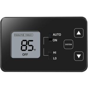 Briidea RV Thermostat Compatible with Coleman 7330 * 335*, 7330 * 385*, 7330 * 336* Series, Camper Thermostat with LCD Display, 12V DC, 55-90 Adjustable, Ideal for Heat Pumps, AC & Fan Systems