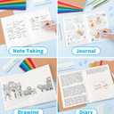 12 Pack Lined Notebook Journals Bulk, 7-1/2" x 9-3/4", Wide Ruled Paper, 30 Sheets/60 Pages, Kraft Cover with Rainbow Spines, 12 Colors Lined Composition Notebook Journal for Work Study Note Taking