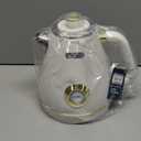 Hazel Quinn Retro Electric Kettle - 1.7 Liters / 57.5 Ounces Tea Kettle with Thermometer, All Stainless Steel, 1200 Watts Fast Boiling, BPA-free, Cordless, Automatic Shut Off - Pearl White