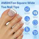 2 x Upgraded Toe Nail Tips, Square Full Cover for Wide Long Nail Beds, Matte Pre-shaped Press on Toenails for Women Extensions Home DIY Nail Salon 300PCS 15Sizes