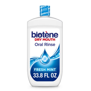 Biotene Oral Rinse Mouthwash for Dry Mouth, Breath Freshener and Dry Mouth Treatment, Fresh Mint - 33.8 fl oz, Pack of 1