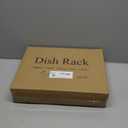 SNTD Dish Drying Rack - Small Dish Rack for Kitchen Counter, Stainless Steel Dish Drainer with Utensil Holder and Drainboard, 11" W x 15" L (Black)