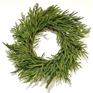 Norfolk Pine Wreath 24" Diameter Decorative Wreath - Artificial Wreath with Realistic Look Allure Floral Christmas Wreath