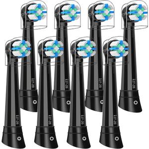 8 Pcs IO Replacement Heads Compatible with Oral b iO 2/3/4/5/6/7/8/9/10/Deep Clean Electric Toothbrush, Brush Heads Compatible with Oral b iO for Teeth Clean (Black)