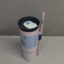 Owala Stainless Steel Triple Layer Insulated Travel Tumbler with Spill Resistant Lid and Straw, BPA Free, 24 oz, Grey/Purple (Bunny Hop) (24 Ounces (Pack of 1))