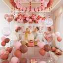 Anniversary Decorations for Bedroom, Valentines Day Balloons Kit Rose Gold Heart Balloons Rose Petals and Pink Balloon for Wedding, Anniversary Celebrations, Party Decorations Special Night
