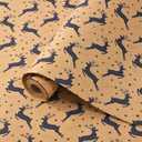 ZJHiome Christmas Wrapping Paper Roll 43cm*10m Xmas Wrapping Paper Recyclable Kraft Paper for Xmas New Year Winter Holidays Gifts Wrap(Blue Deer)