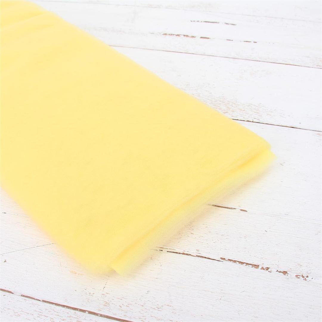 Threadart Premium Soft Tulle Bolt - 54" by 20 Yards (60 ft) Fabric - For Wedding, Parties, Costumes, and Decoration - Baby Maize