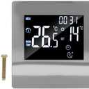 Zerodis Programmable LCD Display Thermostat, 3A Smart Thermostat Water Heating Temperature Control Stylish Appearance for Home Floor Heating (Normal Type)