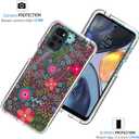 Case for Moto E32/Moto E32S/Moto G22 XT2231-2 Case with Tempered Glass Screen Protector, Floral Crystal Clear TPU Shockproof Protective Armor Cover for Motorola Moto G22 (Floral Prints)