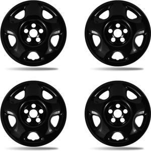 17 Inch Wheel Skins for 2007-2011 Honda CR-V LX, Fits OEM Steel Wheel #42700-SWA-A01 / #42700-SWA-305 / #42700-SWA-601, Gloss Black Snap-On Wheel Covers 4-Pack