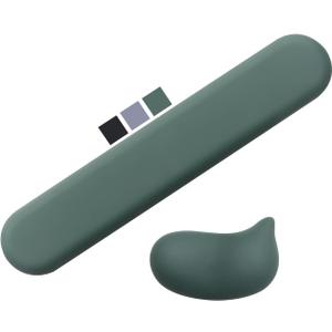 Wrist Rest for Keyboard and Mouse Pad, Ergonomic Memory Foam Keyboard Wrist Rest Set, Luxe Leather, Non-Slip Desk Accessories for Office and Home (Green)
