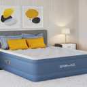 Simmons Rest Aire Mattress Air Bed with Side Built-in Pump and Soft Velveteen Topper: Queen
