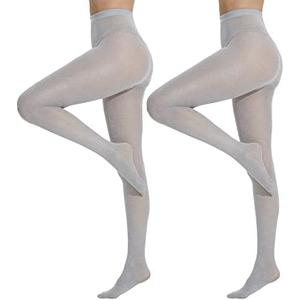 Yilanmy Sparkly Tights for Women Lurex Metallic Shimmer Tights, 50D High Waist Glitter Pantyhose 2 Pairs. L/XL