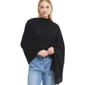 Luxury Cashmere Shawl and Wrap for Women, All-Season Pashmina Scarf Travel Blanket Large Cashmere Wool Blend Shawl (Black)